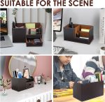 TooCust Leather Office Desk Organizer with Drawer, Multi-function Office Supplies for Desk Top Organizer,Black Mens Desk Accessories,Teacher Desk Organizer for Pen Pencil Holders and Organizers - Image 7